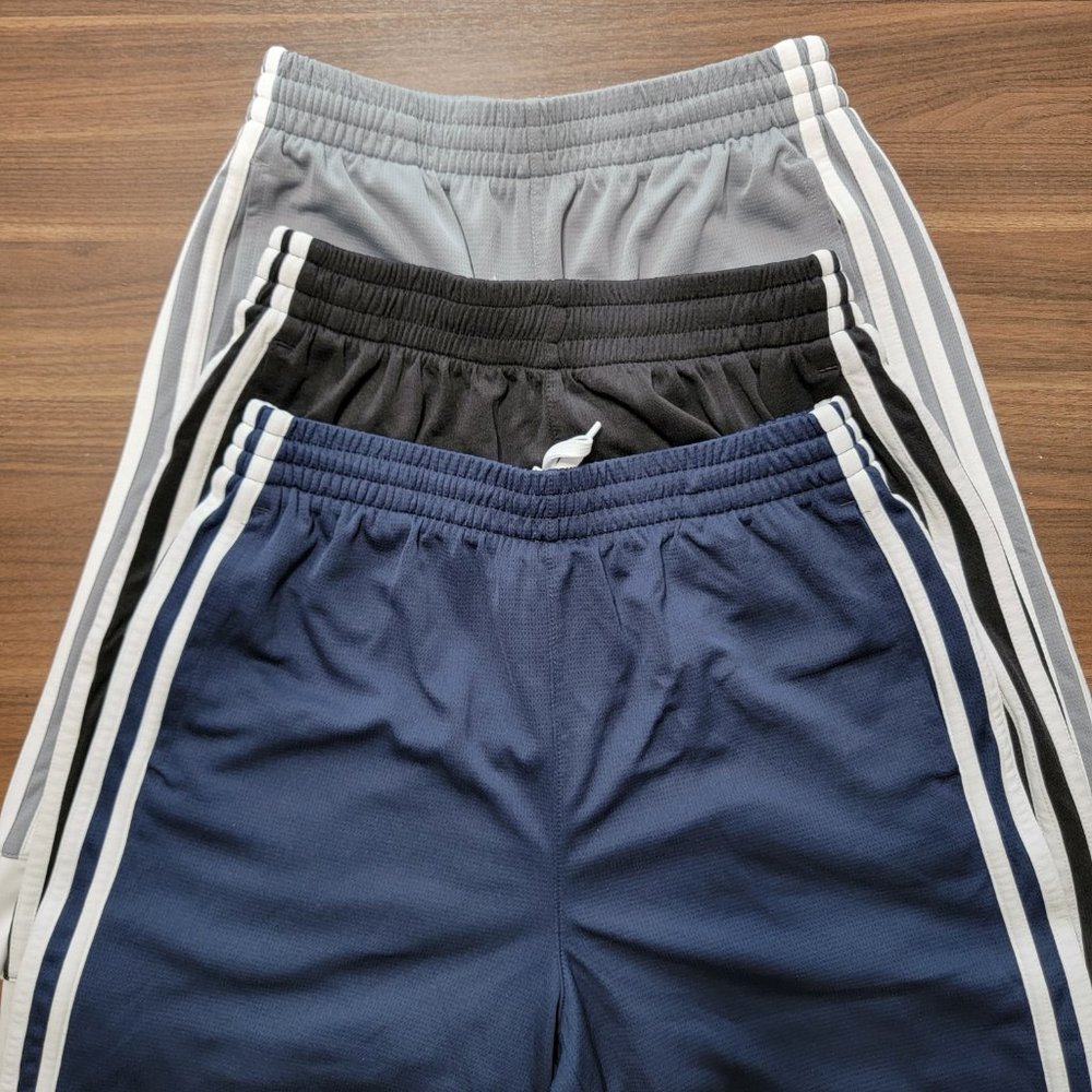 Addidas Mens Basketball Shorts 3 Pair Size L 14/16 EUC Drawstring EUC